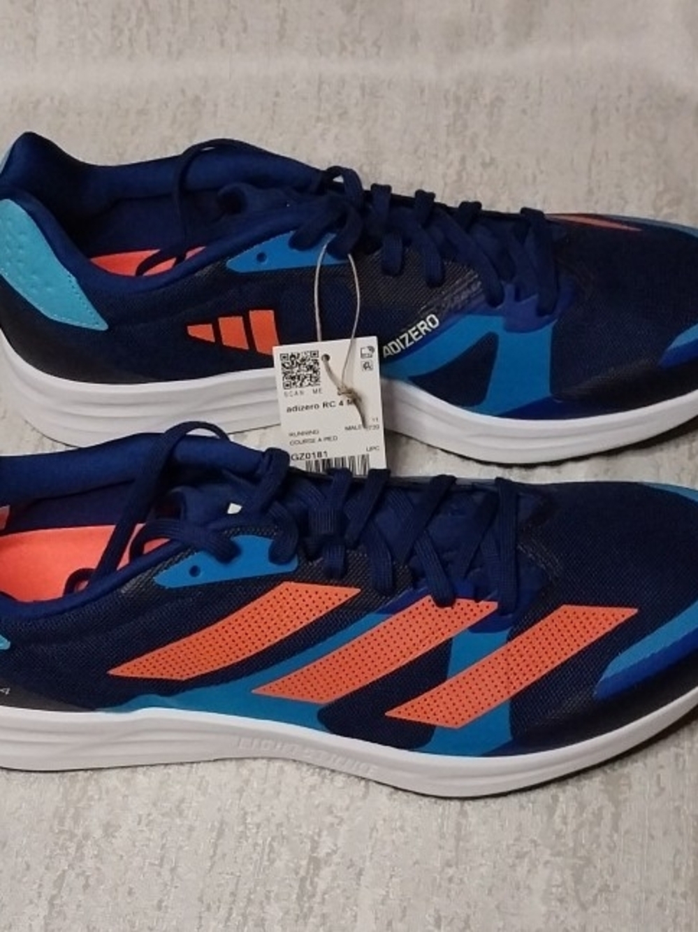 Adidas Men’s Adizero Navy & Orange Running Shoes Mens 11.5